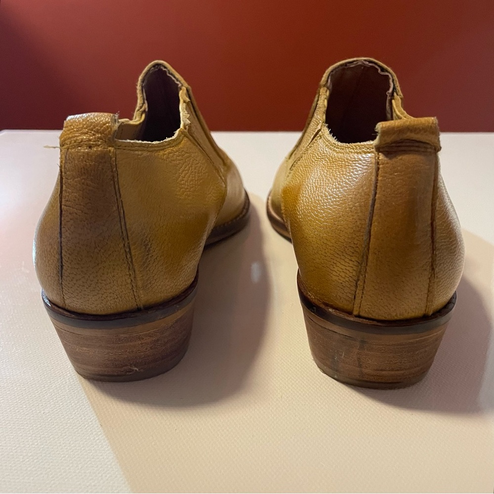 Sundance Sixtyseven 67 Women’s Mustard Leather Cowgirl Western Ankle Booties - Picture 6 of 6